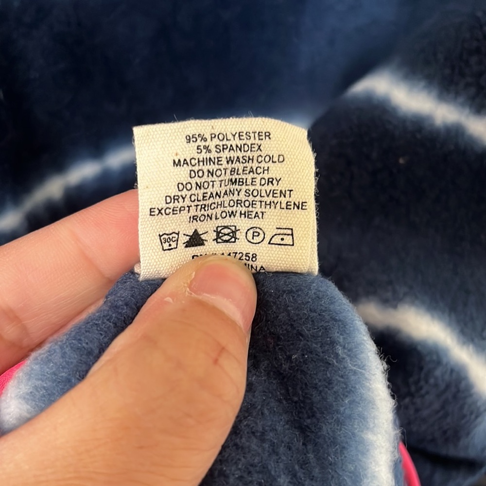 Simply Southern Navy White Pink Tie Dye Stripe Fleece Pullover Jacket Size XXL - Picture 7 of 9